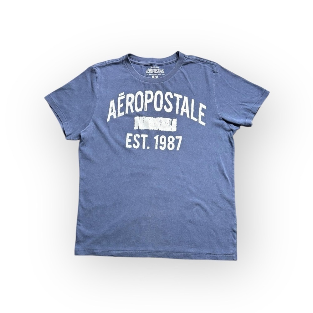 Aéropostale Graphic T-Shirt Men’s Medium Blue Est. 1987 Short Sleeve